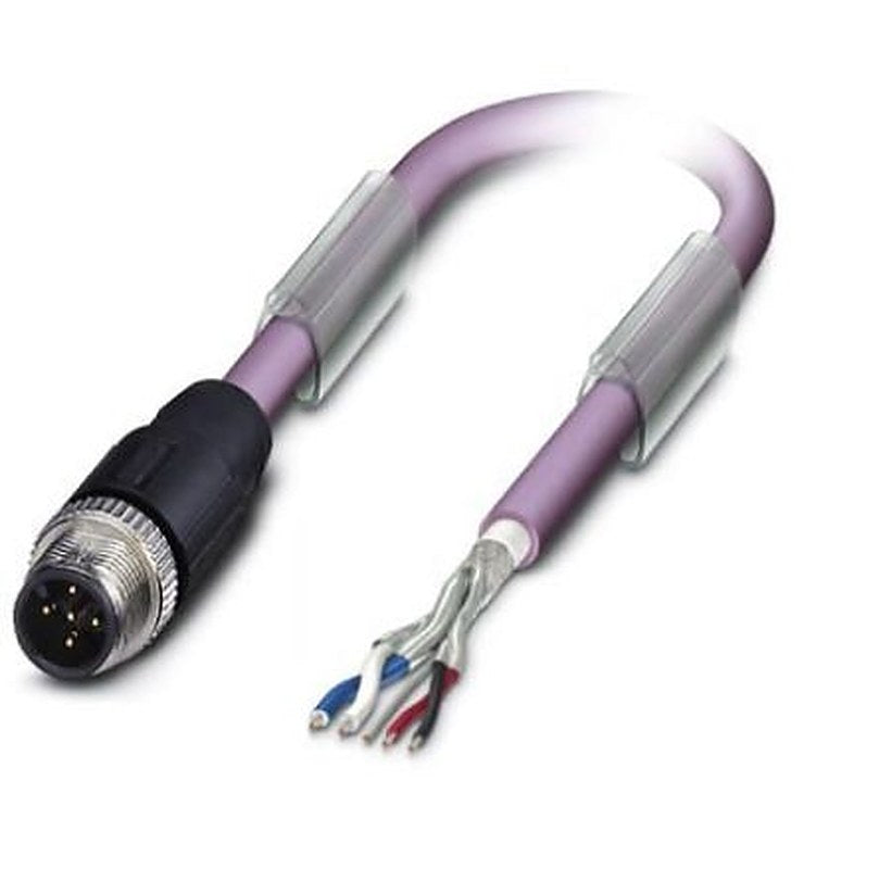 Phoenix Contact Male 5 way M12, Straight to Bus Cable, 500 mm