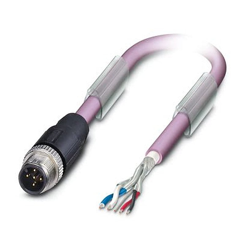 Phoenix Contact SAC Series Bus Cable, 2 Pairs, 0.25 mm², 2.5 m Polyurethane