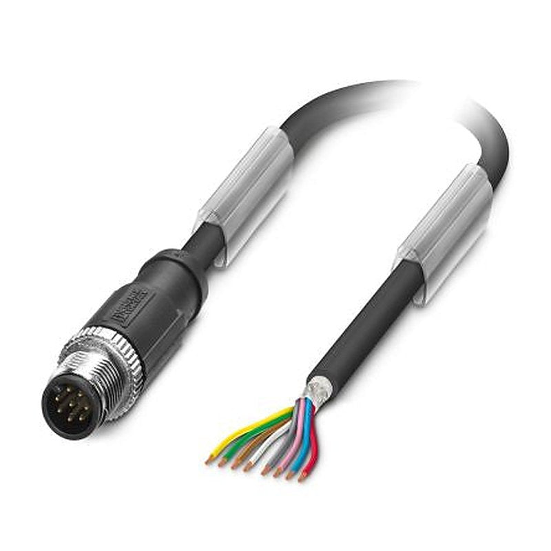 Phoenix Contact Male 8 way M12 to 8 way Unterminated Sensor Actuator Cable, 1.5 m