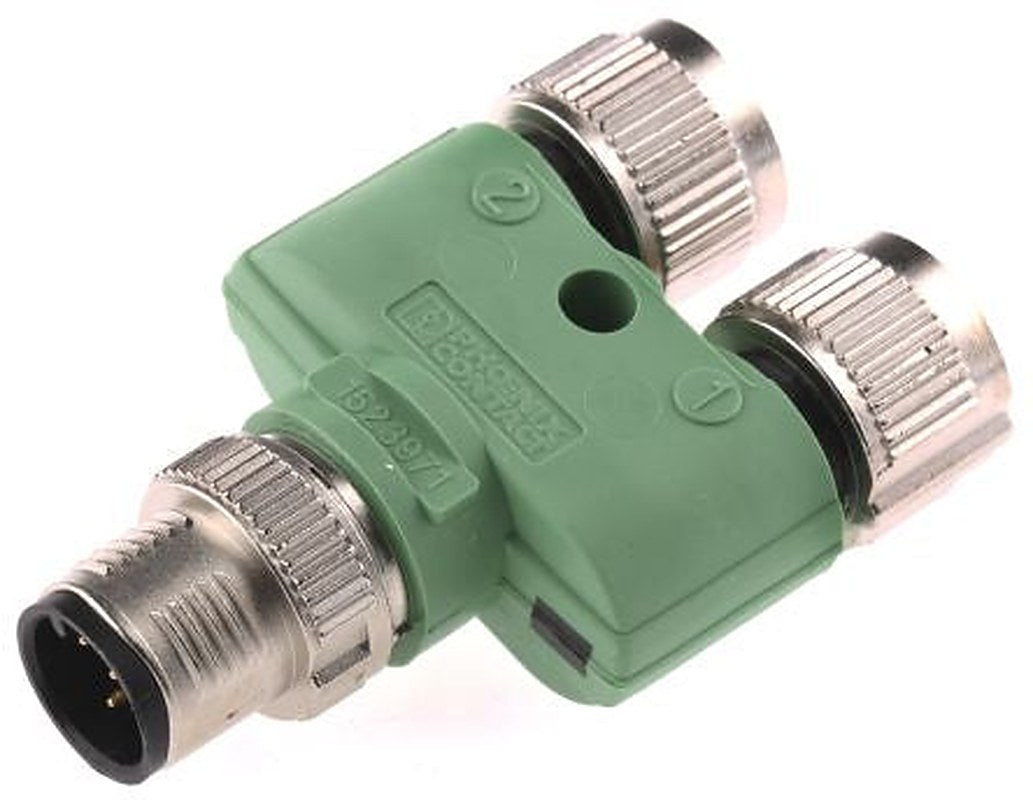 Phoenix Contact Straight Circular Connector Adapter 5 M12 Male 2 M12 Female
