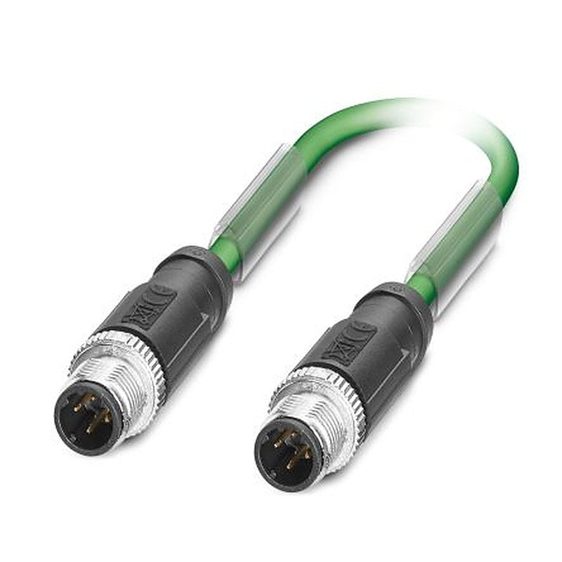 Phoenix Contact 0-933/M12MSD, SAC-4P-M12MSD/2, 2 m Cat5 Ethernet Cable, Green, Shielded 3 Polyvinyl Chloride Sheath