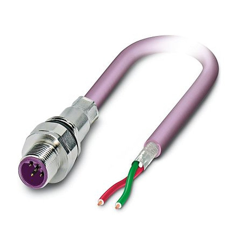 Phoenix Contact Male 2 way M12 to 2 way Unterminated Bus Cable, 5 m