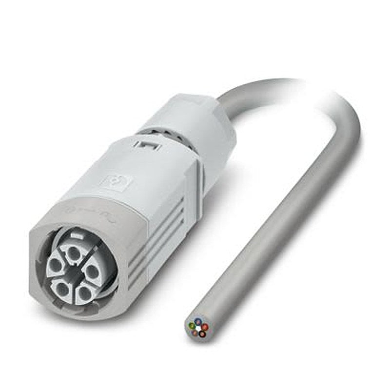 Phoenix Contact Female 3 way Straight to 5 way Free Cable End Cable, 5 m
