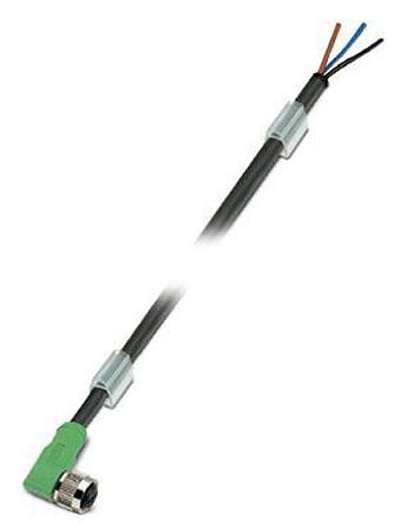Phoenix Contact 3 way Free Cable End to Female 3 way Angled Socket M8 Sensor Actuator Cable, 10 m