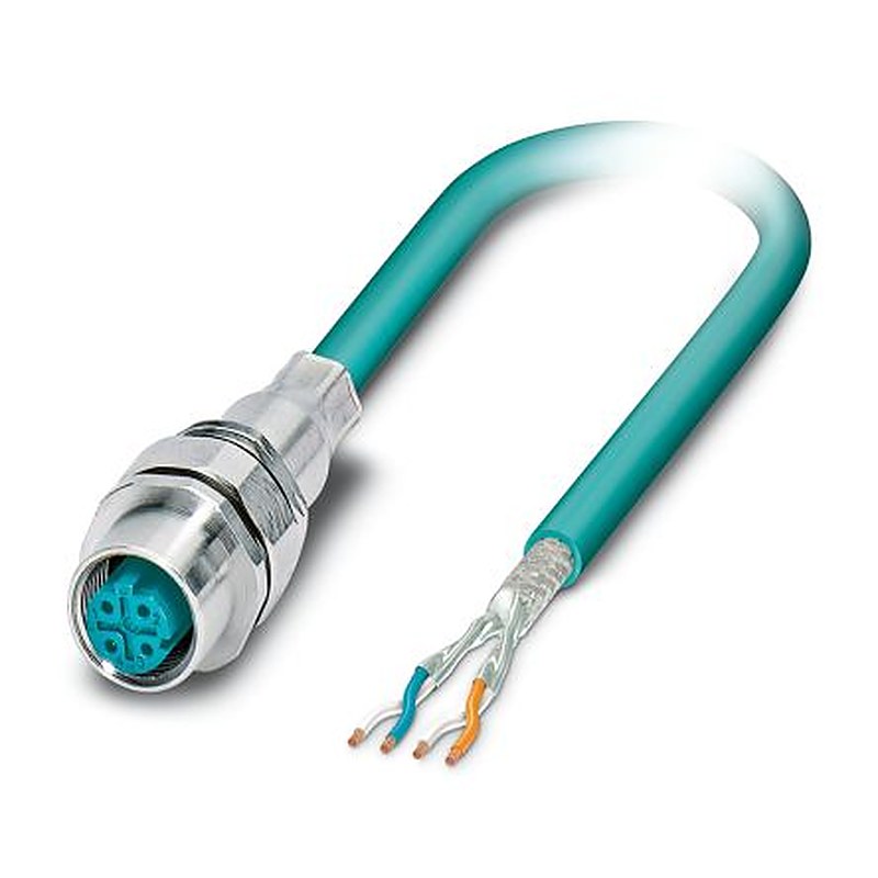 Phoenix Contact Ethernet Cable, SACCEC-M12FSD-4CON-M16/1.0-930 Series