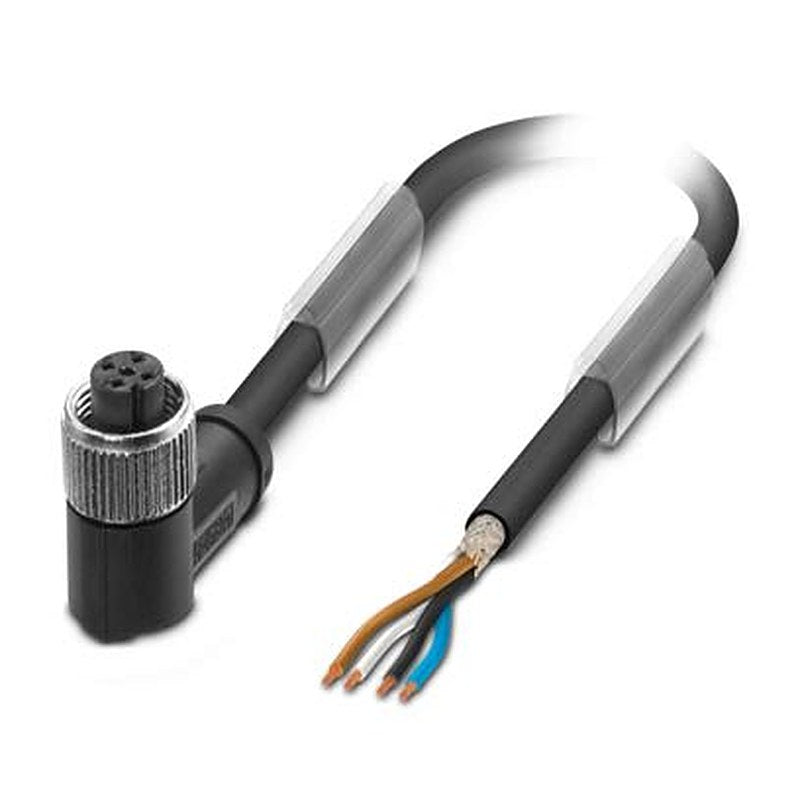 Phoenix Contact 4 way Free Cable End to Female 4 way Angled Socket M12 Sensor Actuator Cable, 15 m