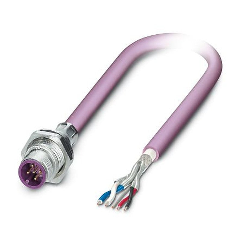 Phoenix Contact Male 5 way M12 to 5 way Unterminated Bus Cable, 5 m