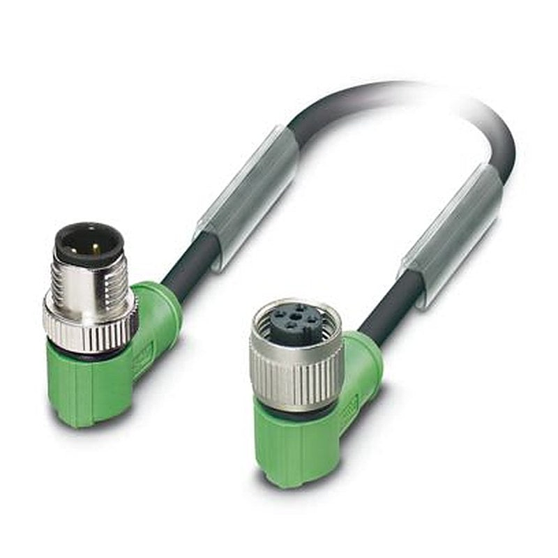 Phoenix Contact Male 4 way M12, Right Angle to Female 4 way Angled Socket M12 SPEEDCON Sensor Actuator Cable, 7.5 m