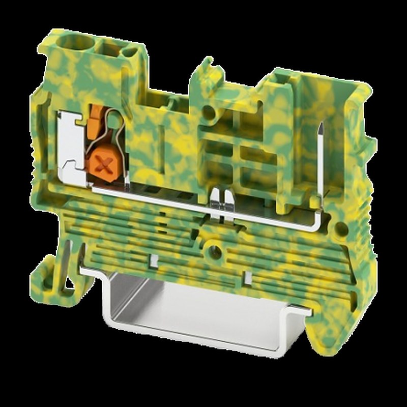 Phoenix Contact 1544638 XT 2.5 Series Terminal Block Green, Yellow, 4mm², 2-Level, Push-in, EN 45545-2 HL3