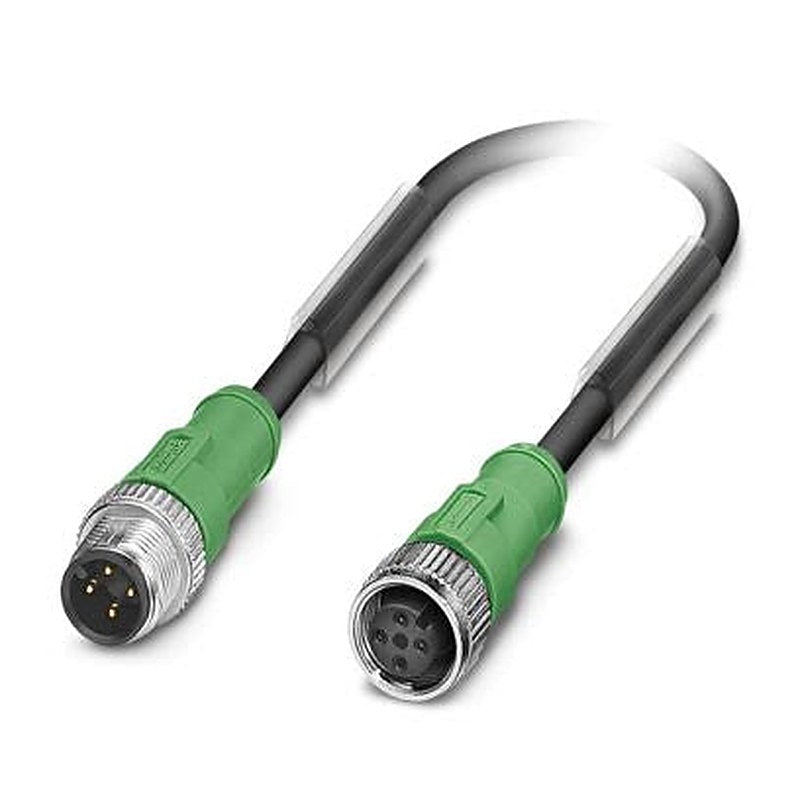 Phoenix Contact Male 4 way M12, Straight to Female 4 way Straight Socket M12 Sensor Actuator Cable, 500 mm