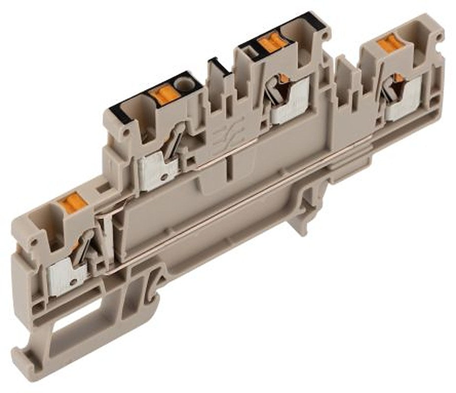 Weidmüller 1547650000 DIN Rail Terminal Block Dark Beige, 4mm², 2-Level, Push-in, IECEx/ATEX