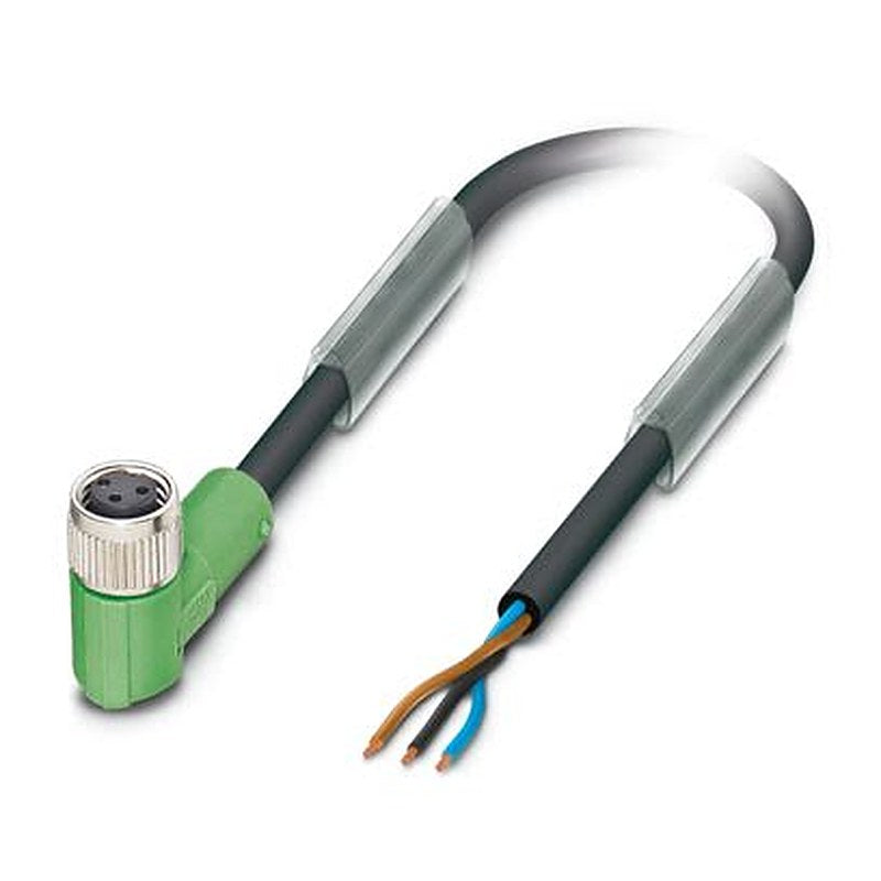 Phoenix Contact 3 way Free Cable End to Female 3 way Angled Socket M8 Sensor Actuator Cable, 25 m