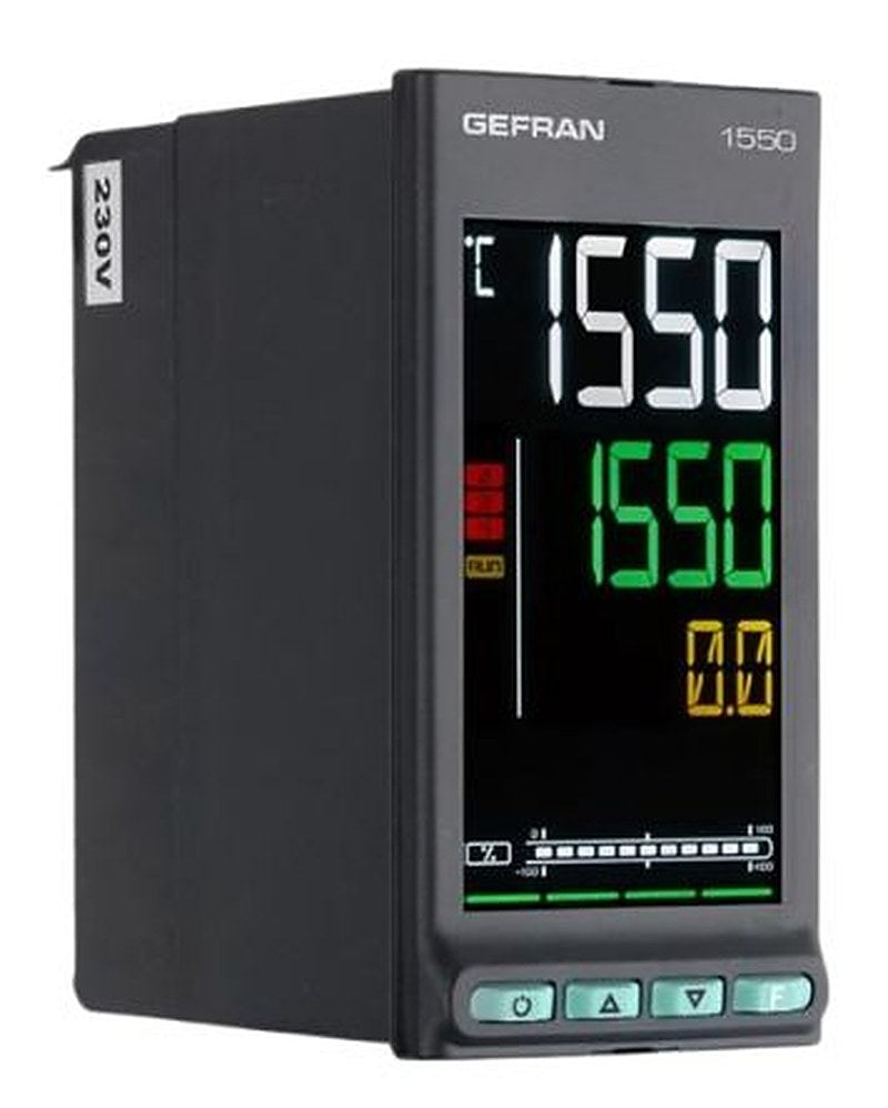 Gefran 1550 Faceplate, Panel PID Temperature Controller 1 Input, 4 Output Analogue 24V PID Controller, Temperature