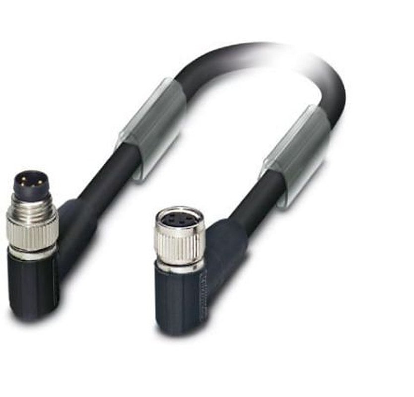 Phoenix Contact Female 4 way M8, Right Angle to Male M8 Bus Cable, 130 mm