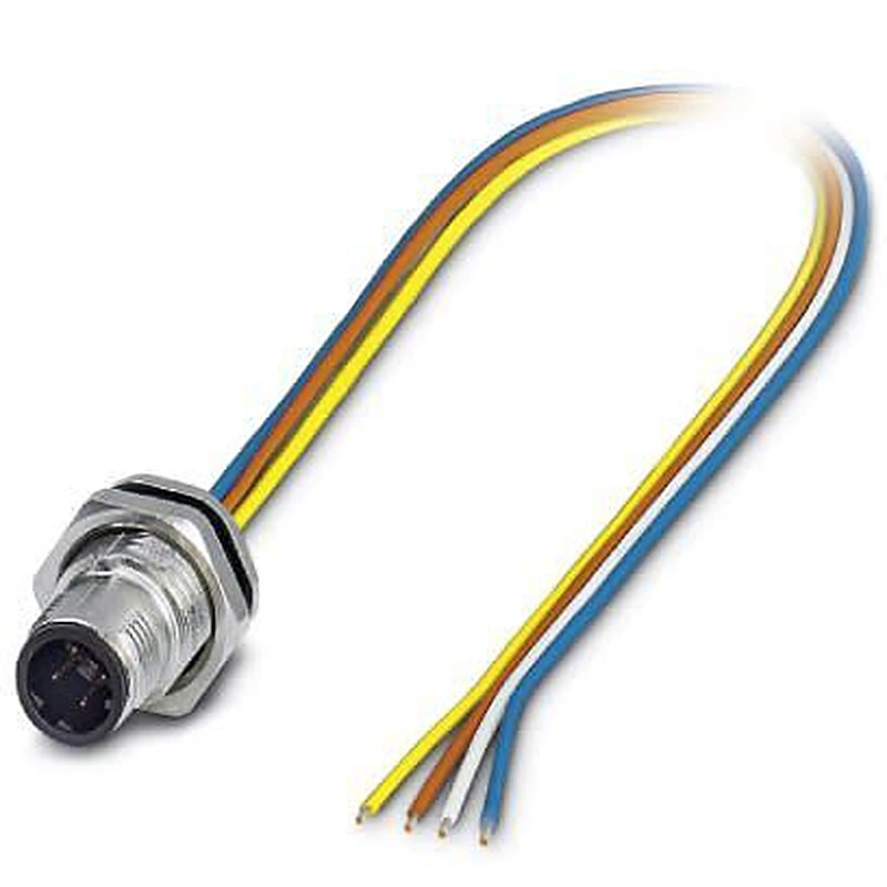 Phoenix Contact Male 4 way M12, Straight to Unterminated Actuator/Sensor Cable, 100 mm