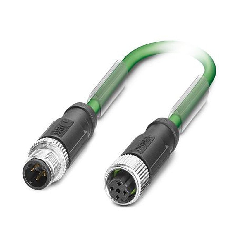Phoenix Contact M12, 10 m Ethernet Cable, Green Screened Polyvinyl Chloride Sheath