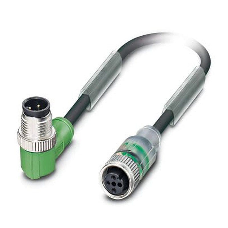 Phoenix Contact Male 4 way Right Angle to Female 4 way Straight Sensor Actuator Cable, 4 m