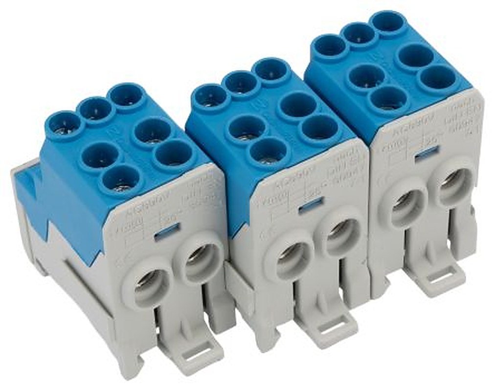 Weidmüller Distribution Block, 6 Way, 1kV ac/dc, 101A, Blue