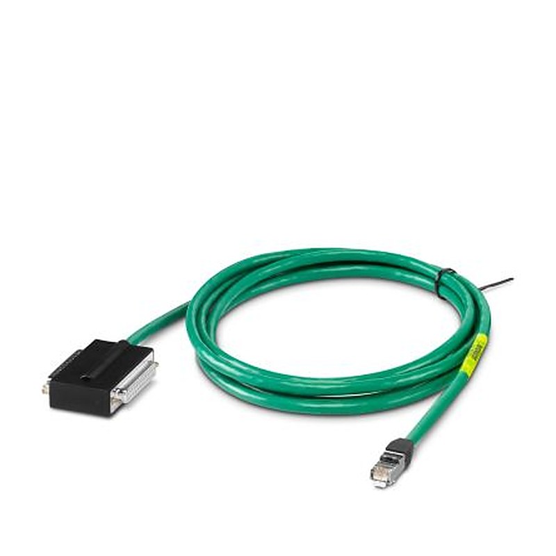 Phoenix Contact Ethernet Cable, Male D-Sub to Female D-Sub 25-Pin, Green, 2.5 m