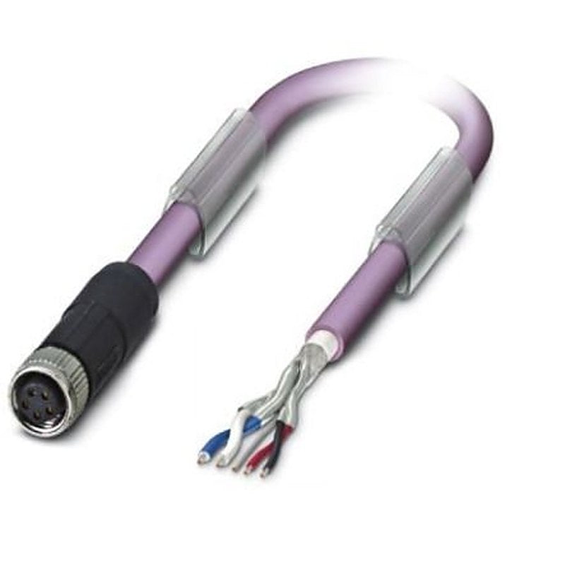 Phoenix Contact Female 5 way M8, Straight to Straight Socket M8 Bus Cable, 5 m