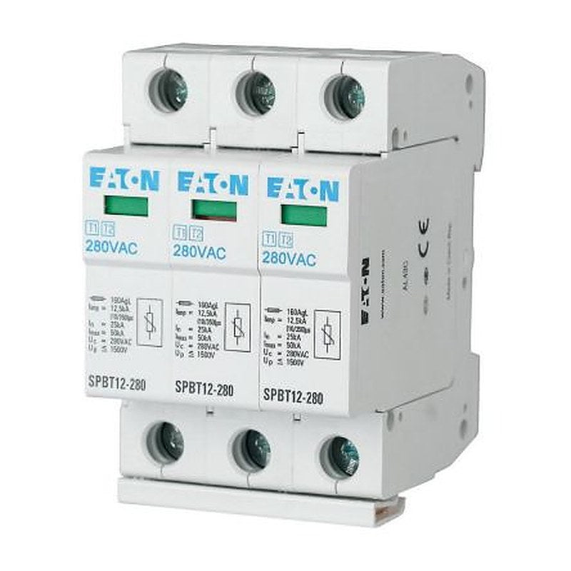 Eaton 3 Phase Surge Protector, 12.5 kA, 1.5 kV, DIN Rail