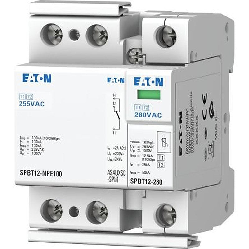 Eaton 1 Phase Surge Protector, 12.5 kA, 1.5 kV, DIN Rail