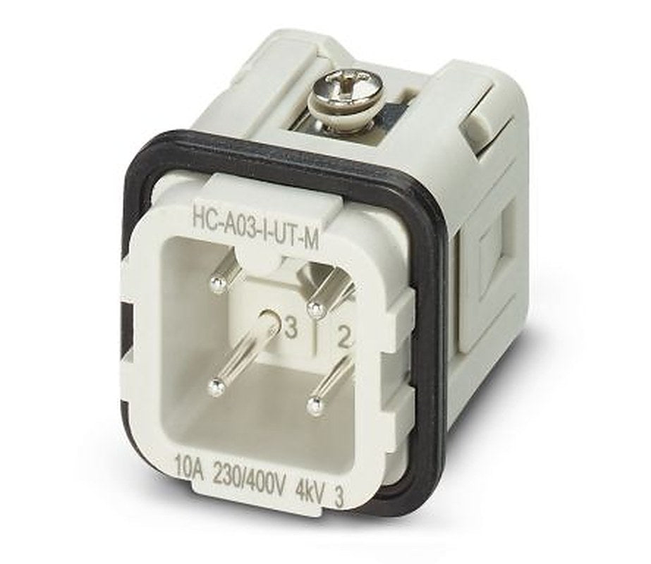 Phoenix Contact HC-A03 Series Heavy Duty Power Connector Insert, 3-Contact, 2 Row, 1585210