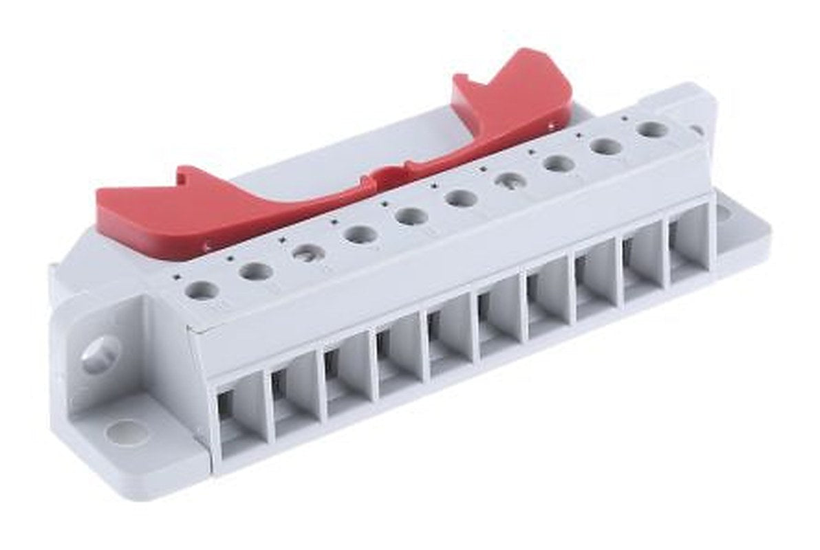 Phoenix Contact HCC Series Non-Fused Terminal Block, 10-Way, 12AWG, 24 AWG Wire, 25A Screw