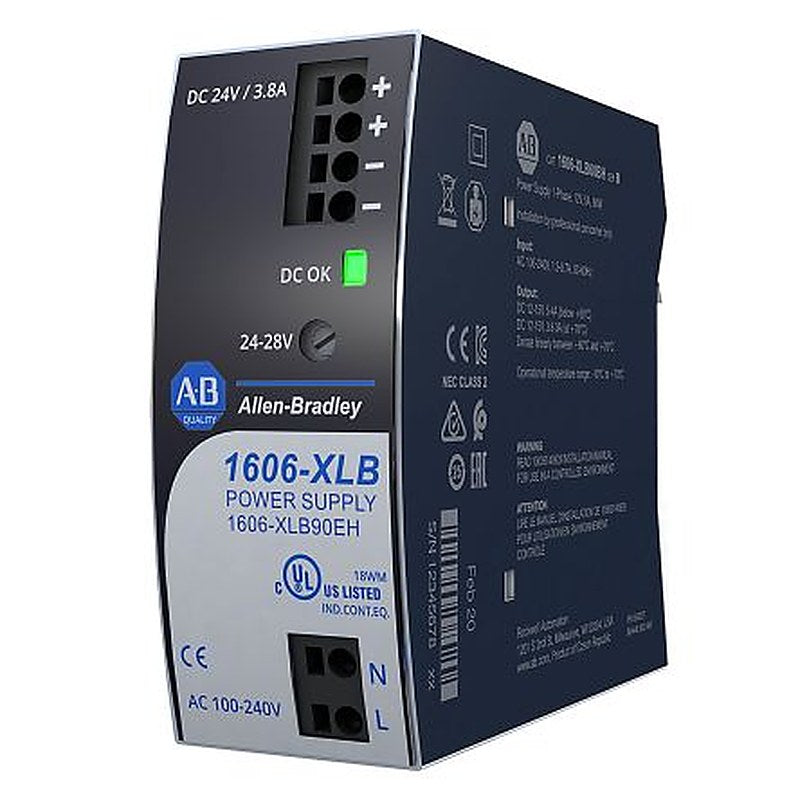 Allen Bradley 1606 Switched Mode DIN Rail Power Supply 240V ac AC Input 24V dc, 3.75 A Output DC 90 W