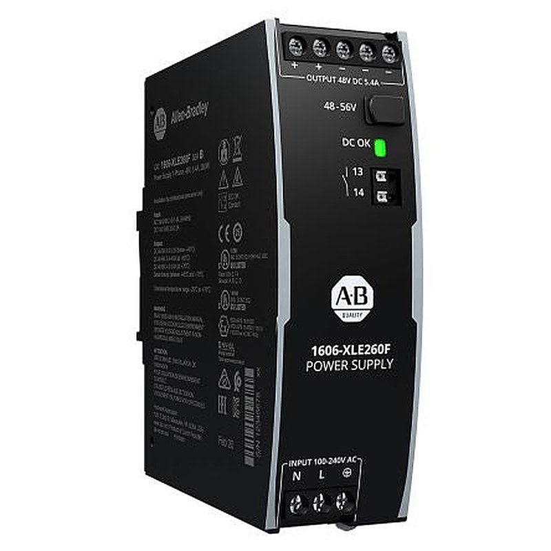 Allen Bradley 1606 Switched Mode DIN Rail Power Supply 150 V dc, 240V ac AC/DC Input 48V dc, 5.4 A Output DC 260 W