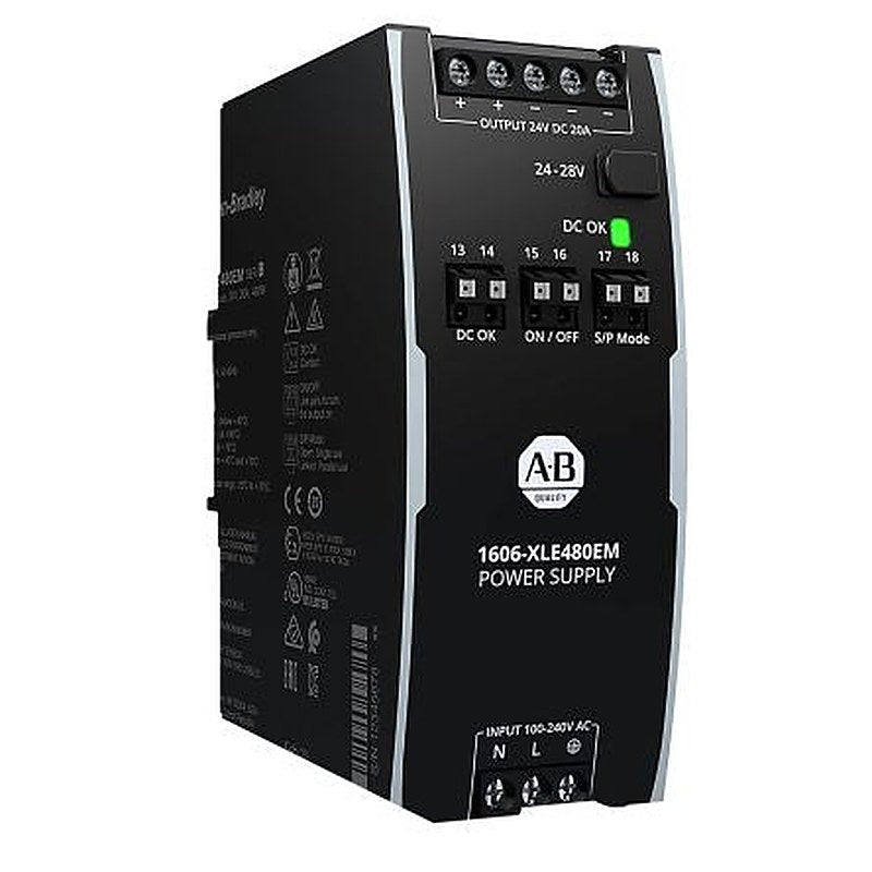 Allen Bradley 1606 Switched Mode DIN Rail Power Supply 150 V dc, 240V ac AC/DC Input 24V dc, 20 A Output 480 W