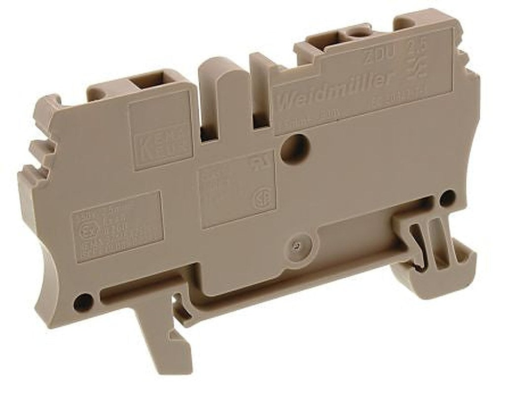 Weidmüller ZDU Series Feed Through Terminal Block Brown, 2.5mm², 1-Level, Clamp
