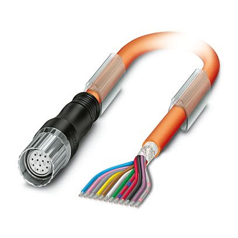 Phoenix Contact K12, 2 m 12 Core Power Cable, Orange Thermoplastic Polyurethane 80 °C