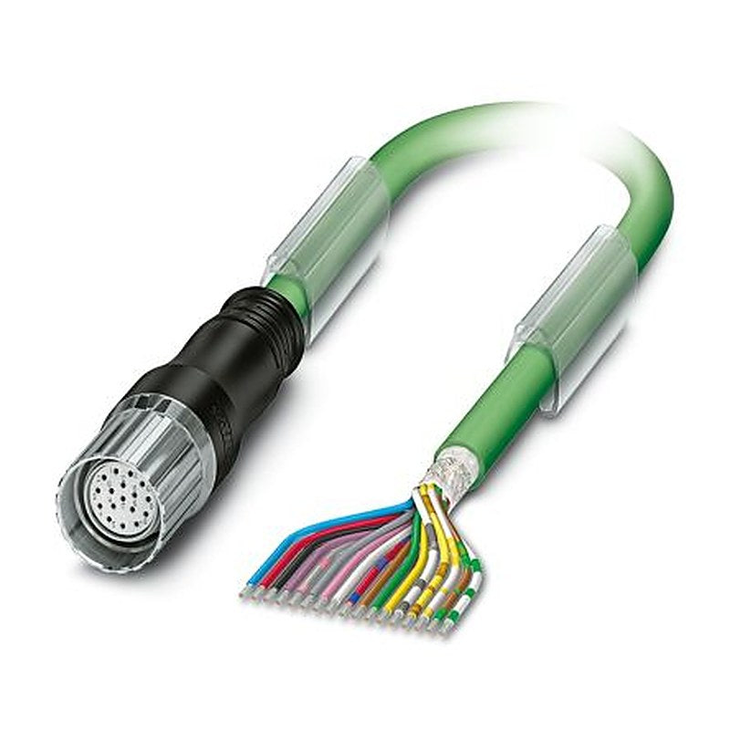 Phoenix Contact K17, 5 m 15 Core Power Cable, Green Thermoplastic Polyurethane 80 °C