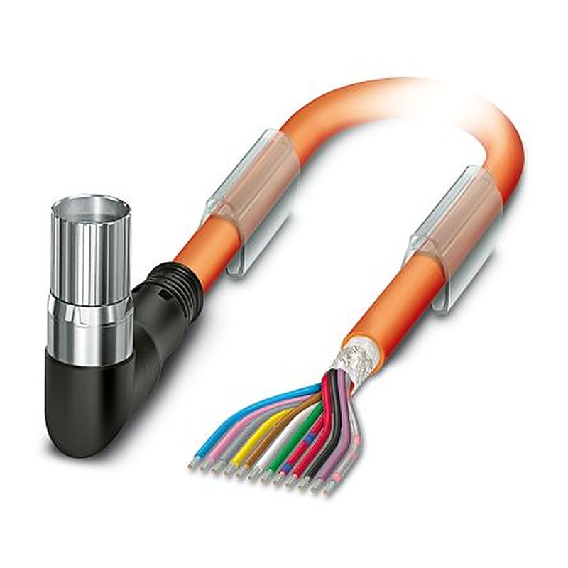 Phoenix Contact K12, 2 m 12 Core Power Cable, Orange Thermoplastic Polyurethane 80 °C