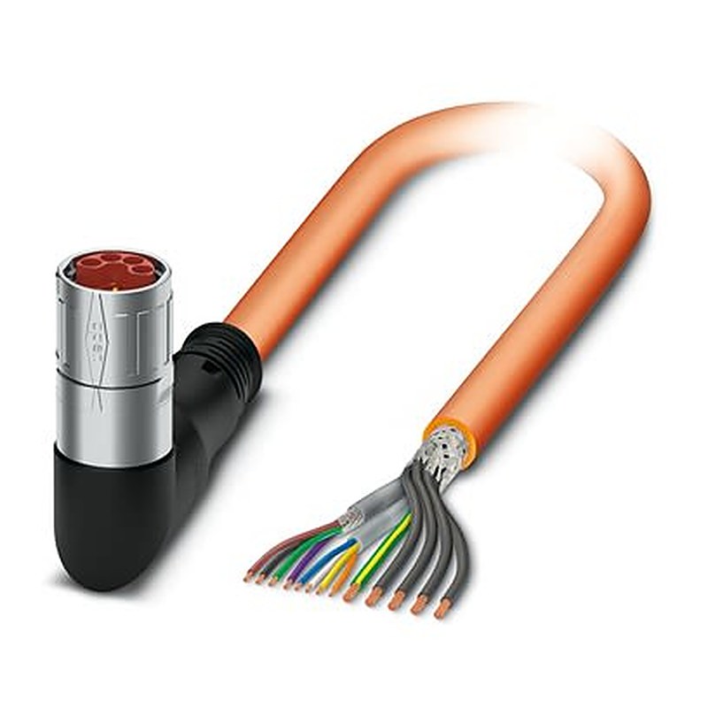 Phoenix Contact 1622233, 2 m 8 Core Power Cable, Orange Polyurethane 105 °C