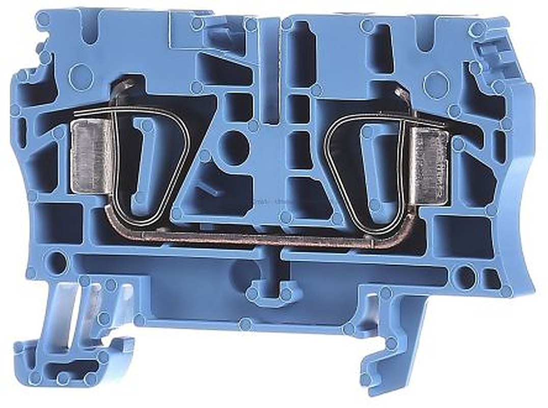 Weidmüller 1632060000 ZDU Series DIN Rail Terminal Blue, 4mm², 1-Level, Clamp