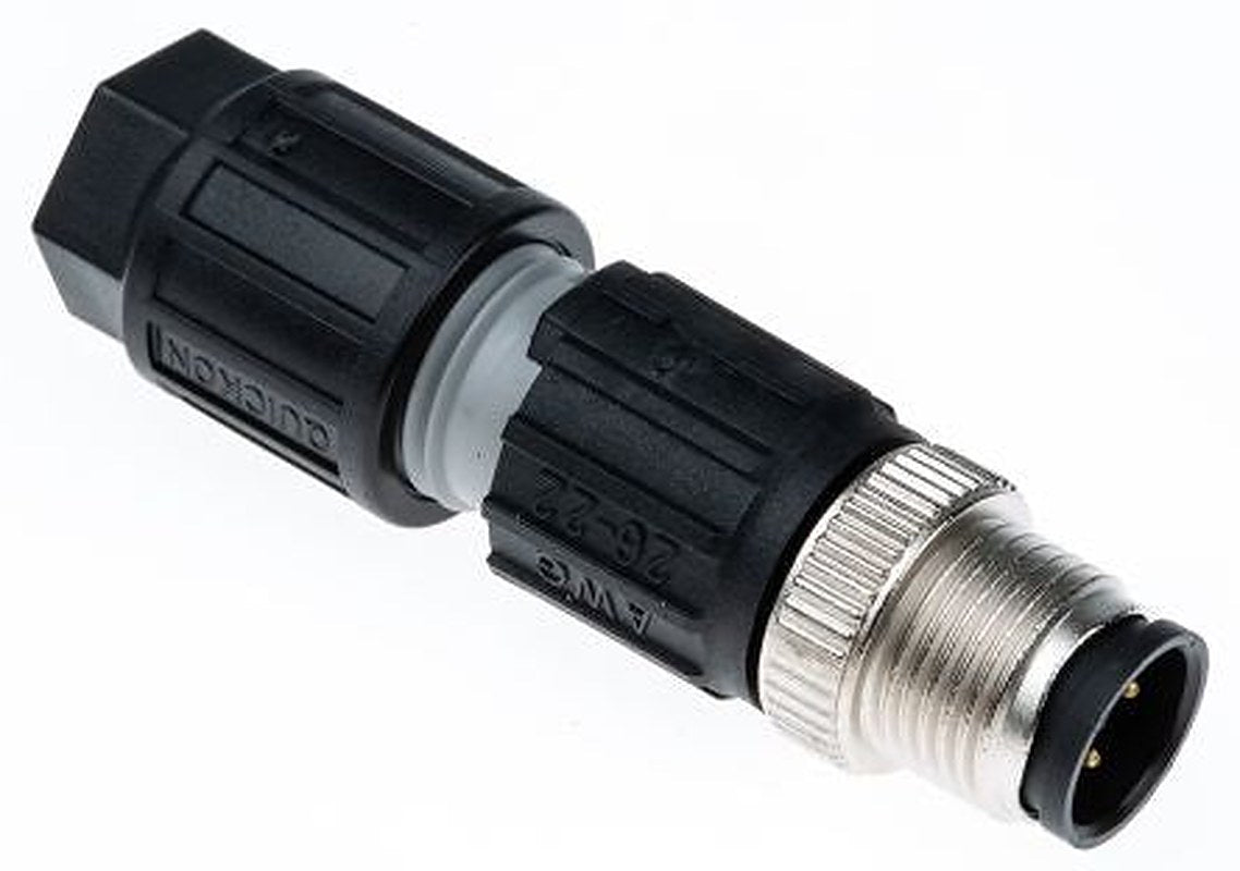 Phoenix Contact Connector, 4 Contacts, Cable, M12 Connector, Plug, Male, IP65, IP67