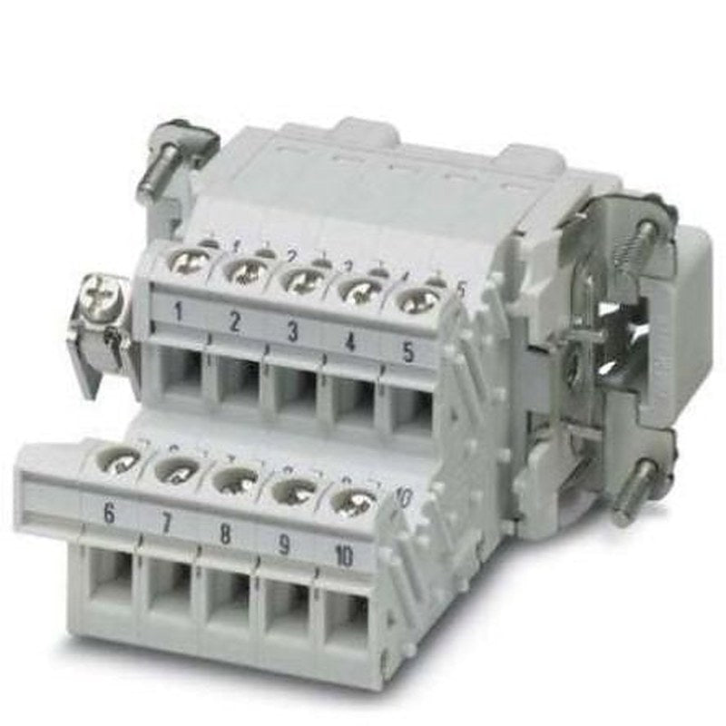Phoenix Contact Heavy Duty Power Connector, DIN Rail, Push-in, 10 Way, 16A, Not Applicable Male, 500V