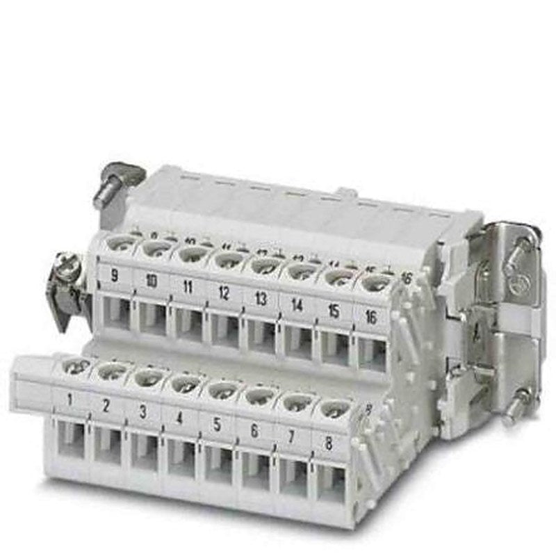 Phoenix Contact Heavy Duty Power Connector, DIN Rail, Push-in, 16 Way, 16A, HC Female, 500V