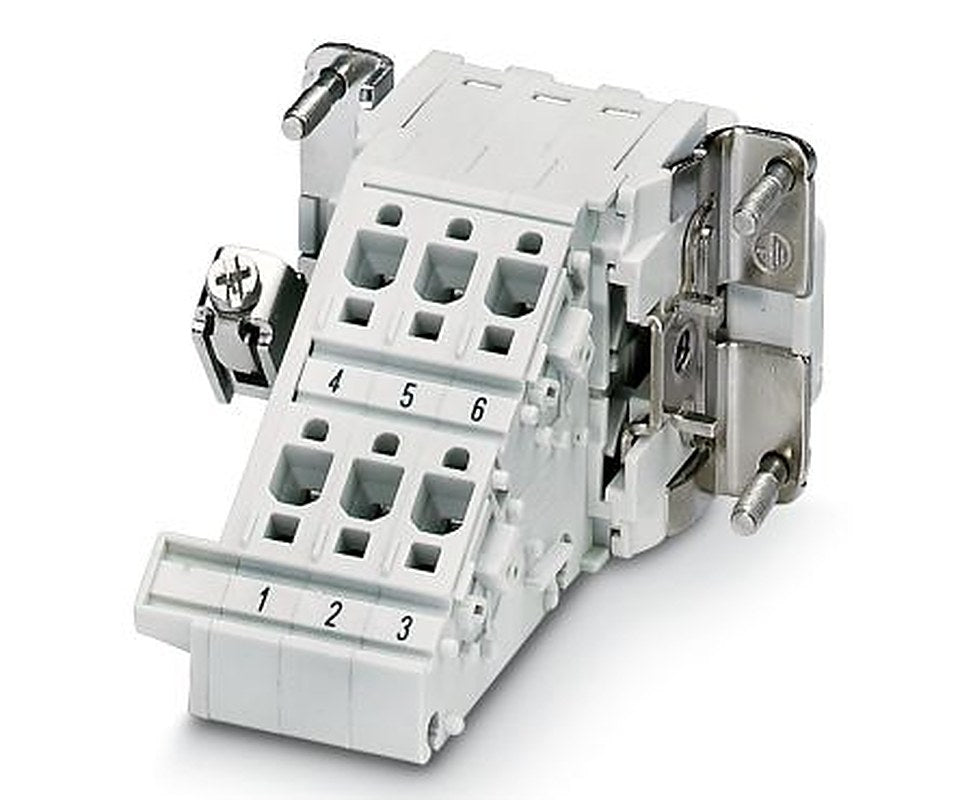 Phoenix Contact HC-B 6-A-DT-PER-F Series Heavy Duty Power Connector, 6-Contact, 2 Row, 1648377