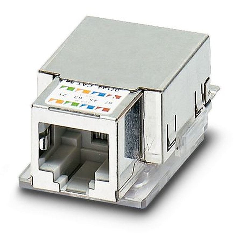 Phoenix Contact VS-08-BU-RJ45-5-F/PK Series RJ45 Connector Female, Snap-in, Cat5, Cat5e Shielded Straight 1 Port 8 Way