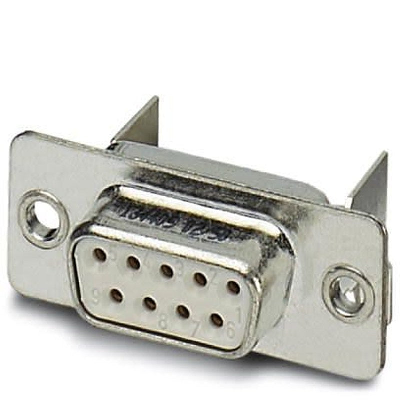 Phoenix Contact 9 Way Angled 2.75 mm Pitch Panel Mount D-Sub Connector, with 2.5 mm Mount Hole Female