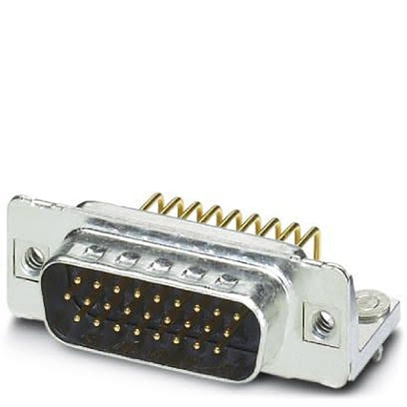 Phoenix Contact 9 Way Angled 2.29 mm Pitch Panel Mount D-Sub Connector, with 4 to 40 UNC Threaded Insert Male