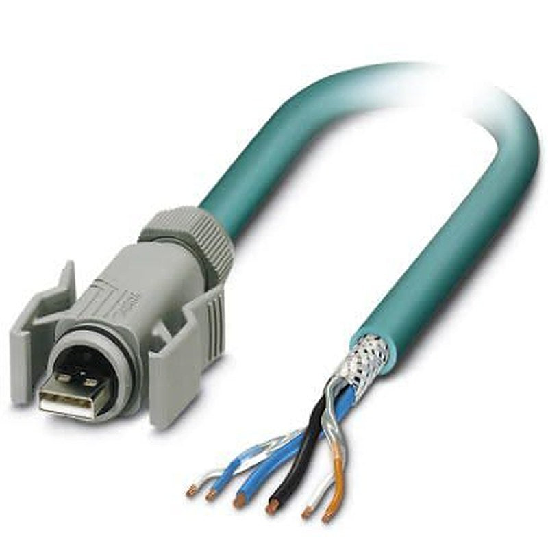 Phoenix Contact IC Socket USB Cable, Male USB Type A to Male, USB 2.0 Unterminated, 2 m