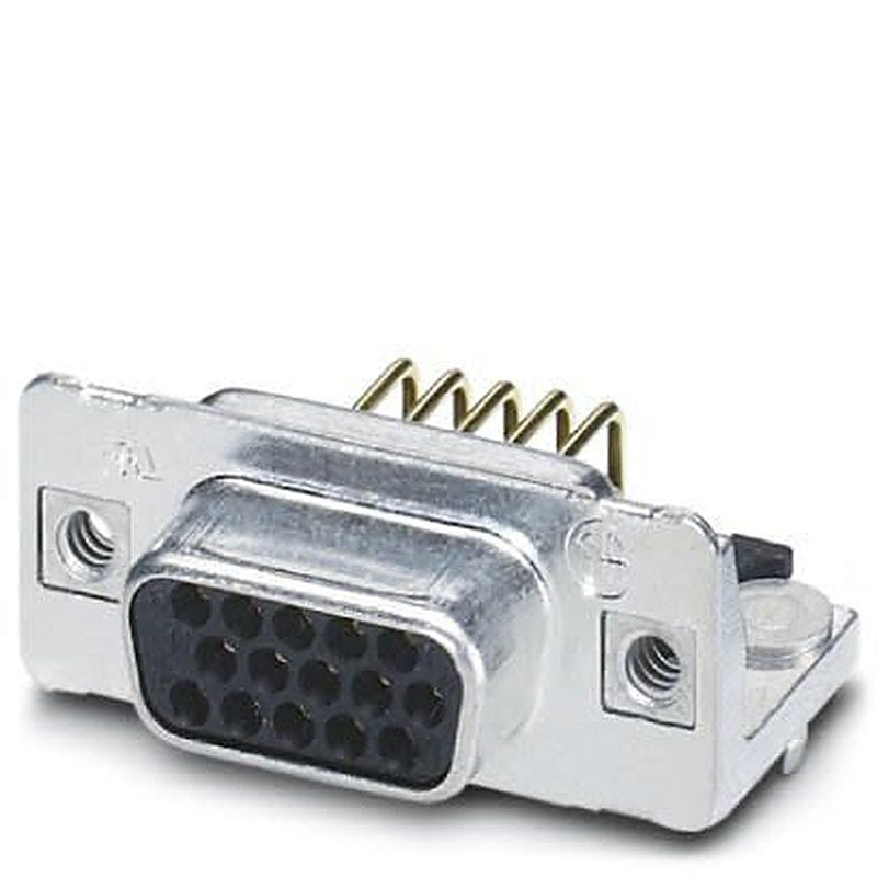 Phoenix Contact 15 Way Angled 2.29 mm Pitch Panel Mount D-Sub Connector, with 4 to 40 UNC Threaded Insert Female