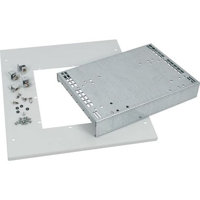 Eaton Grey 4 Gang Mounting Plate Metal Faceplate & Mount Plate