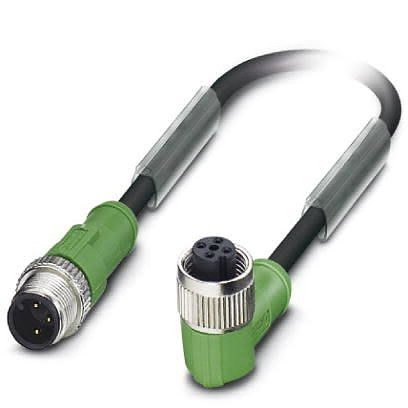 Phoenix Contact Male 3 way M12 to Female 3 way Angled M12 Sensor Actuator Cable, 300 mm