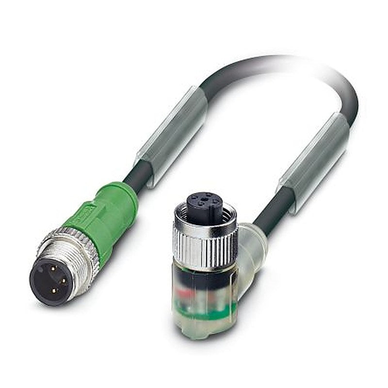 Phoenix Contact Male 3 way M12 to Female 3 way M12 Sensor Actuator Cable, 600 mm