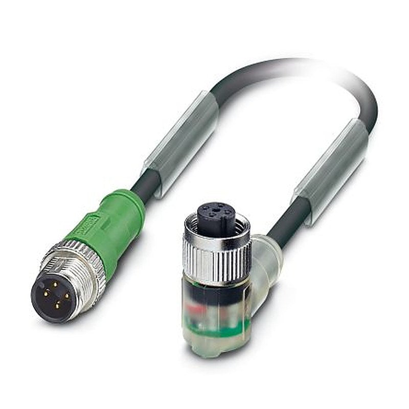 Phoenix Contact Male 4 way M12 to Female 4 way M12 Sensor Actuator Cable, 3 m